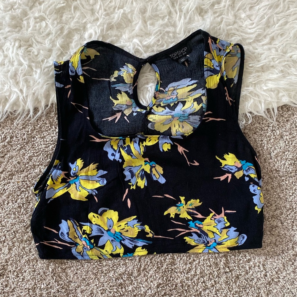 Topshop Floral Crop Top